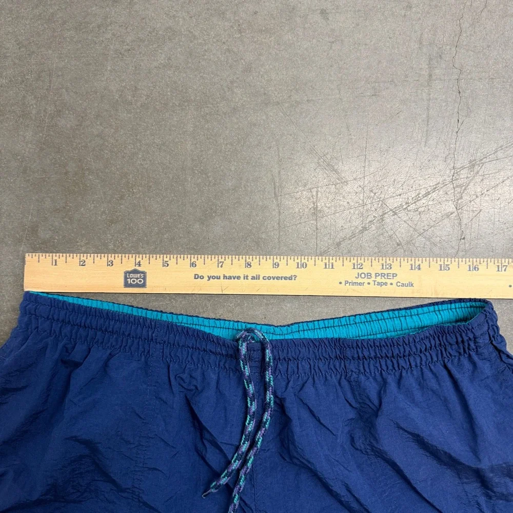 Vintage Speedo Mens Navy Blue Nylon Swim Trunks Shorts Large Mesh Lined 90s